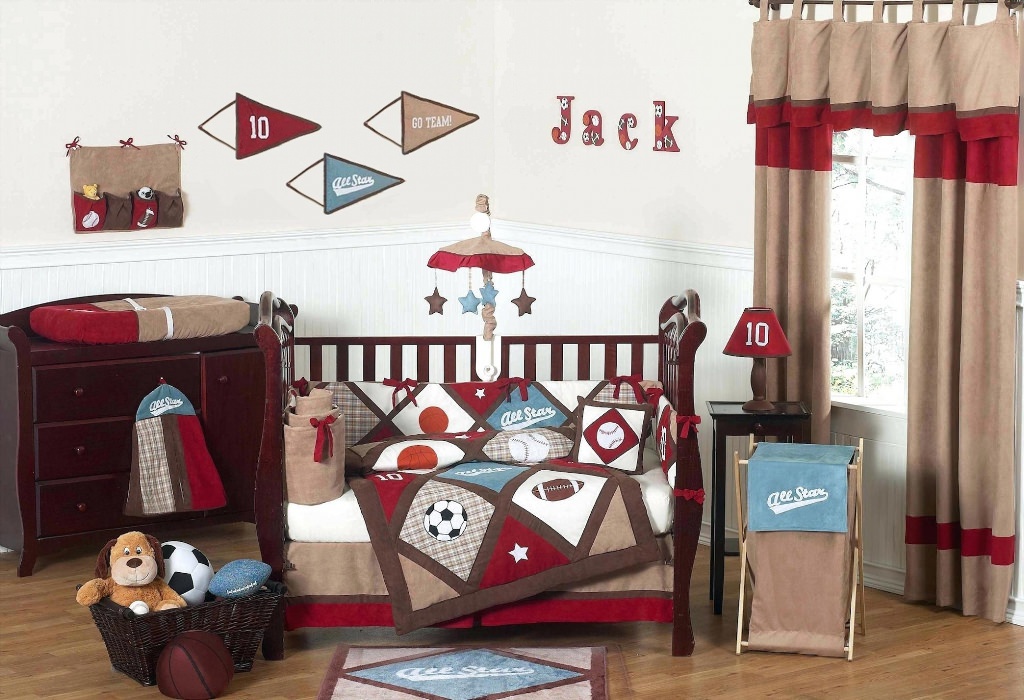 Image of: sports crib bedding for boys