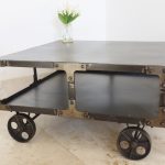 square coffee table on wheels